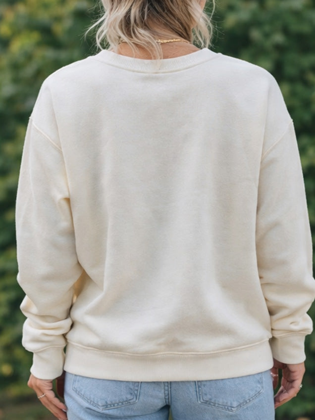 Women's Neutral Heart Print Sweatshirt