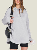 Women's Quarter Zip Oversized Tunic Hoodie