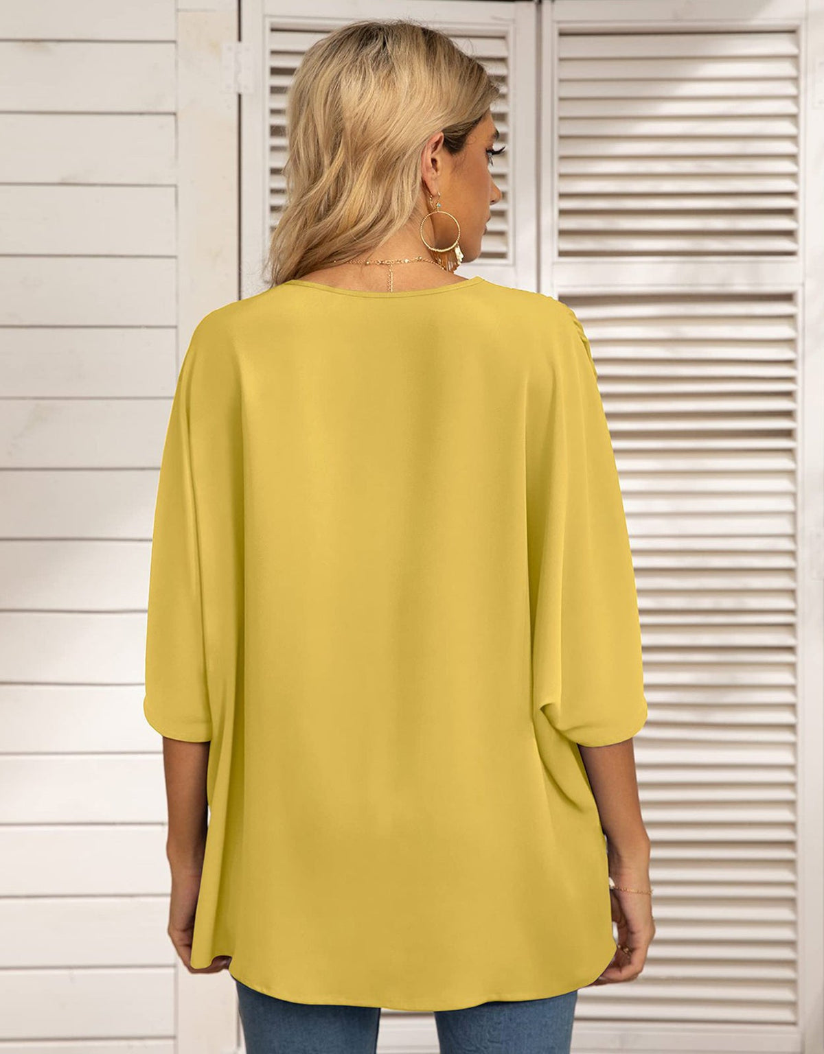 Summer New Women's Bat Sleeve V-neck T-shirt