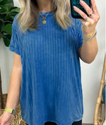 Women's Slouchy Ribbed Mineral Wash Tee