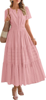 Women's Boho A-line Flowy Maxi Dress