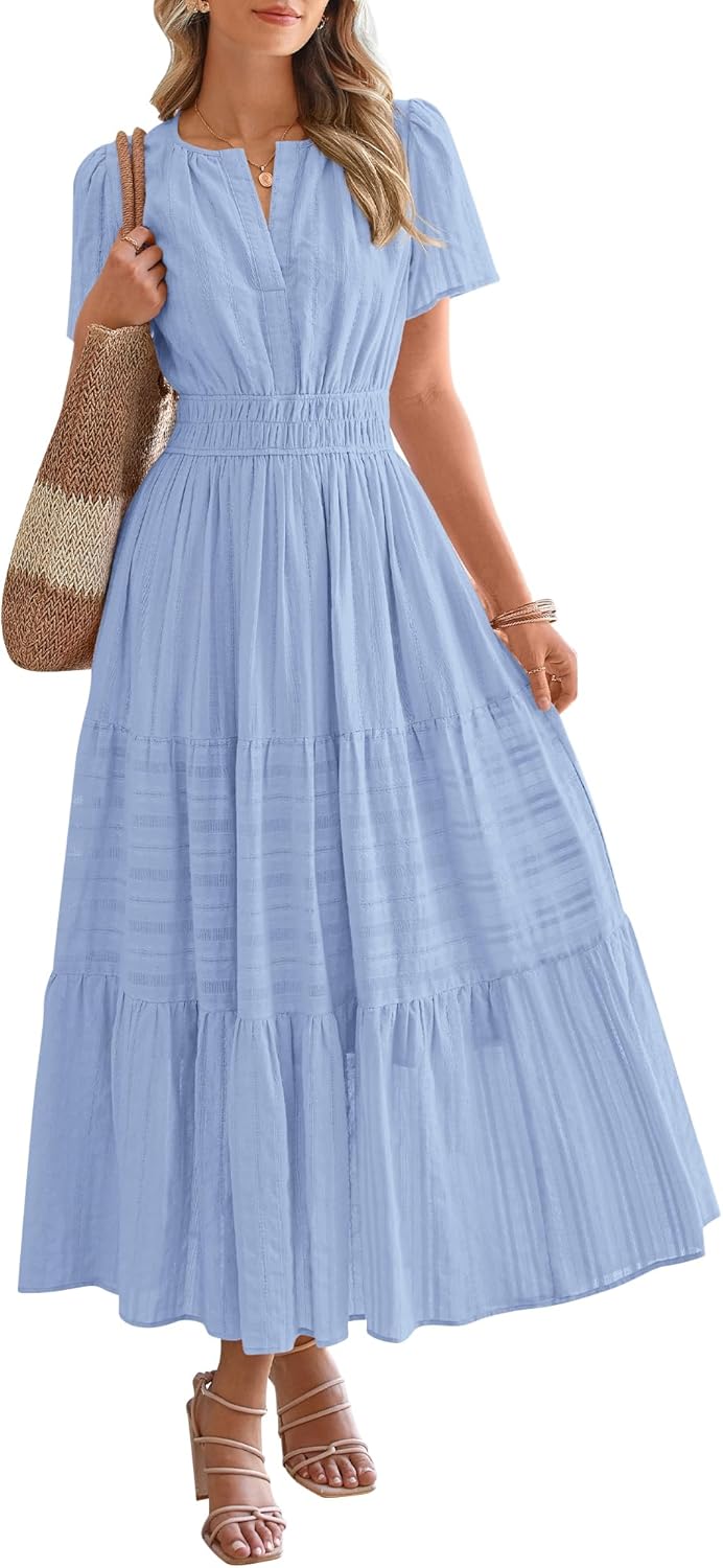 Women's Boho A-line Flowy Maxi Dress