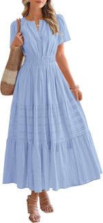 Women's Boho A-line Flowy Maxi Dress
