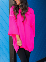 Oversize High Neck Urban Ribbed Tunic