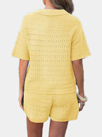 Women's Crochet Knit Tops and Shorts 2 Piece
