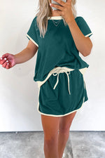 Hot Sale - Summer Colorblock T-Shirt and Skort 2Pcs Set
