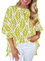 Women's Oversized Printed Flowy Blouse