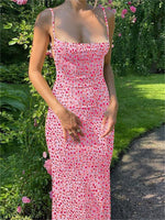Seductive Blossom Backless Maxi Dress