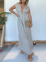 Deep V Hi Lo Hem Jumpsuit