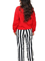Valentine?¡¥s Day Heart-print Striped Sweatshirt