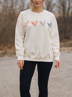 Women's Neutral Heart Print Sweatshirt