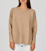 Women's Long Batwing Sleeve Ribbed Knit Sweater
