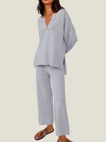 Button Knit Sweater 2-Piece Loungewear Set