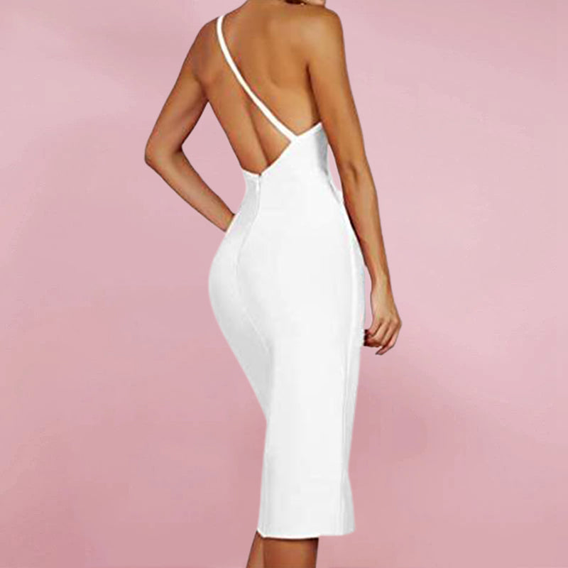 Women's One Shoulder Bandage MidiDress