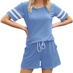 Striped Pocket Casual Two-piece Set