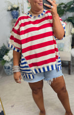 Women's Mixed Stripes Oversized T-shirt