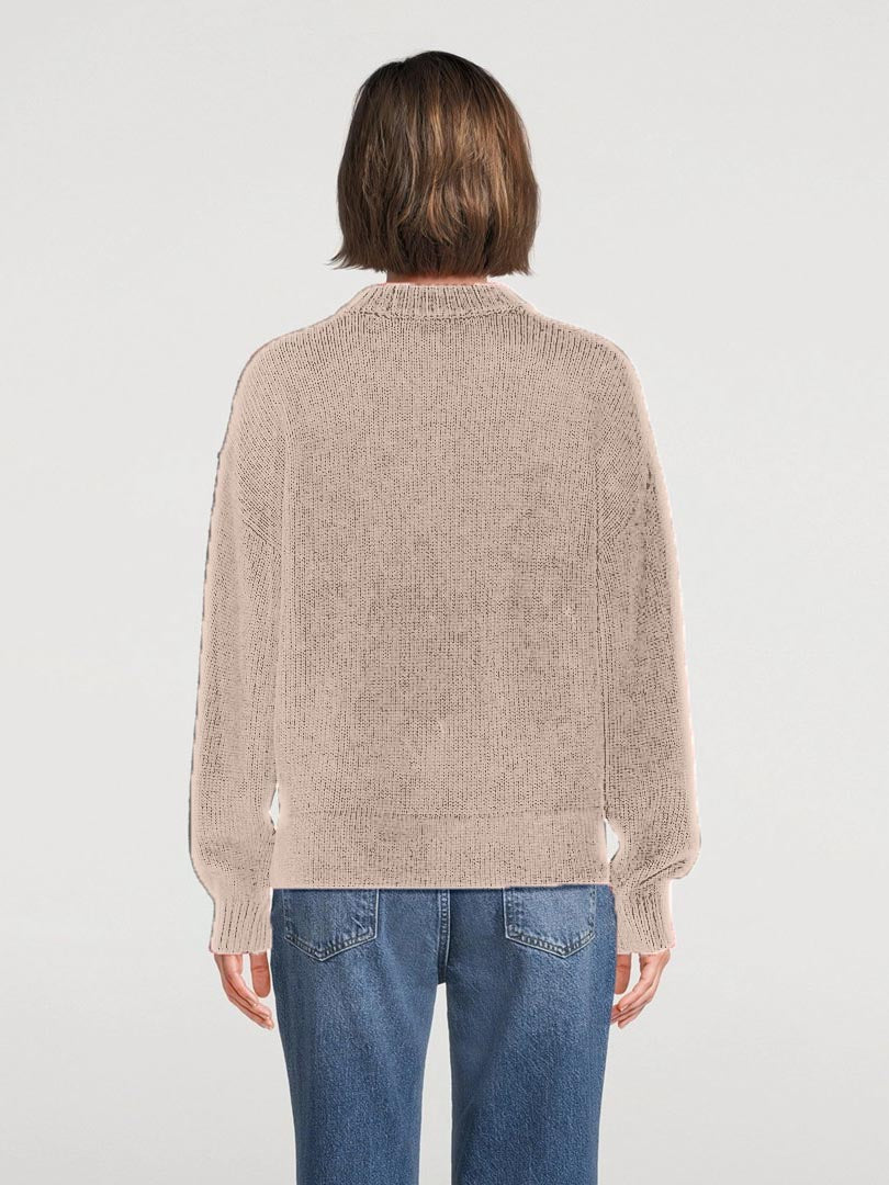 Women's Crew Neck Ribbed Sweater