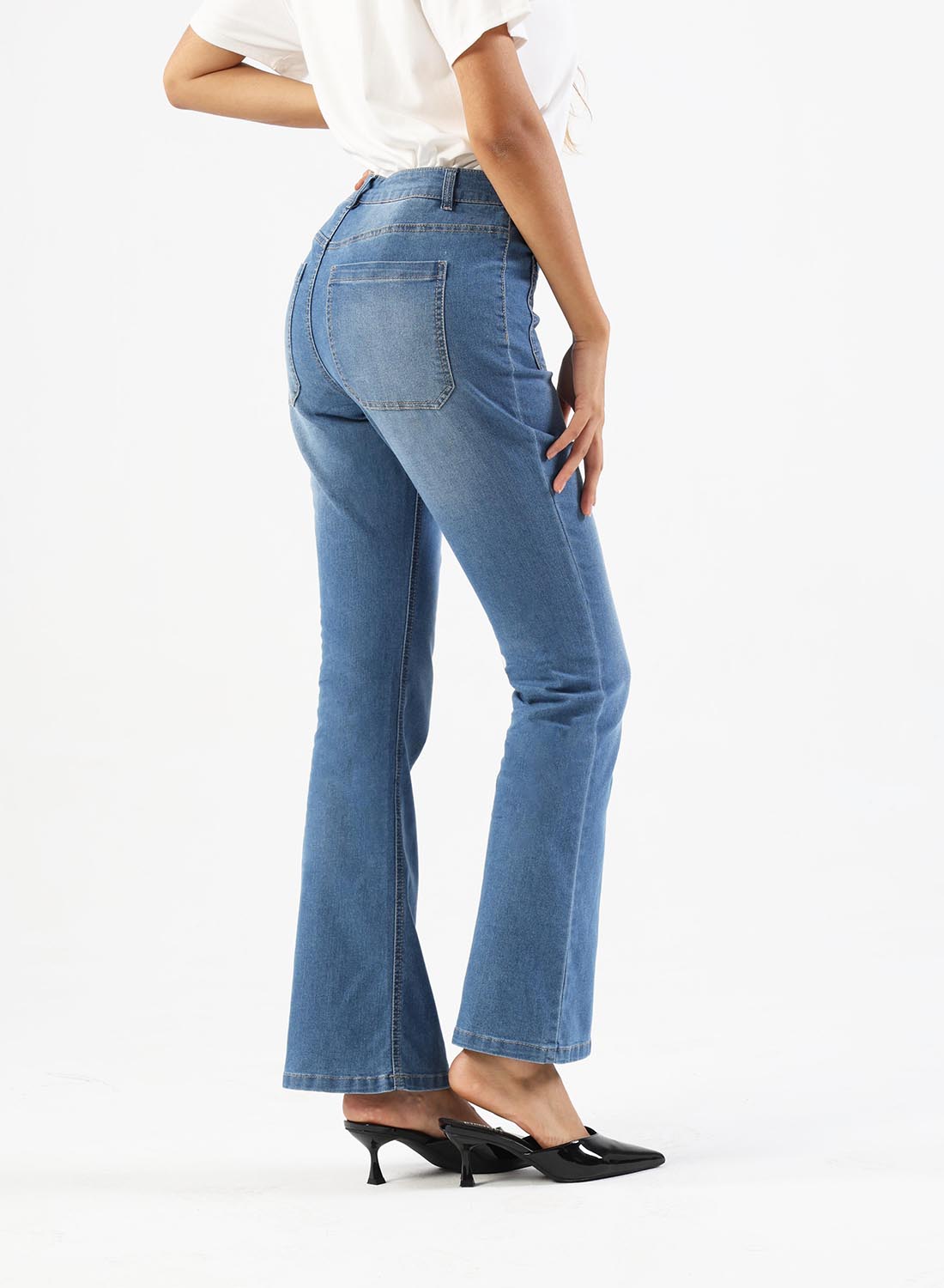 🔥🔥Button Fly Booty Shaping High Waist Flare Jeans