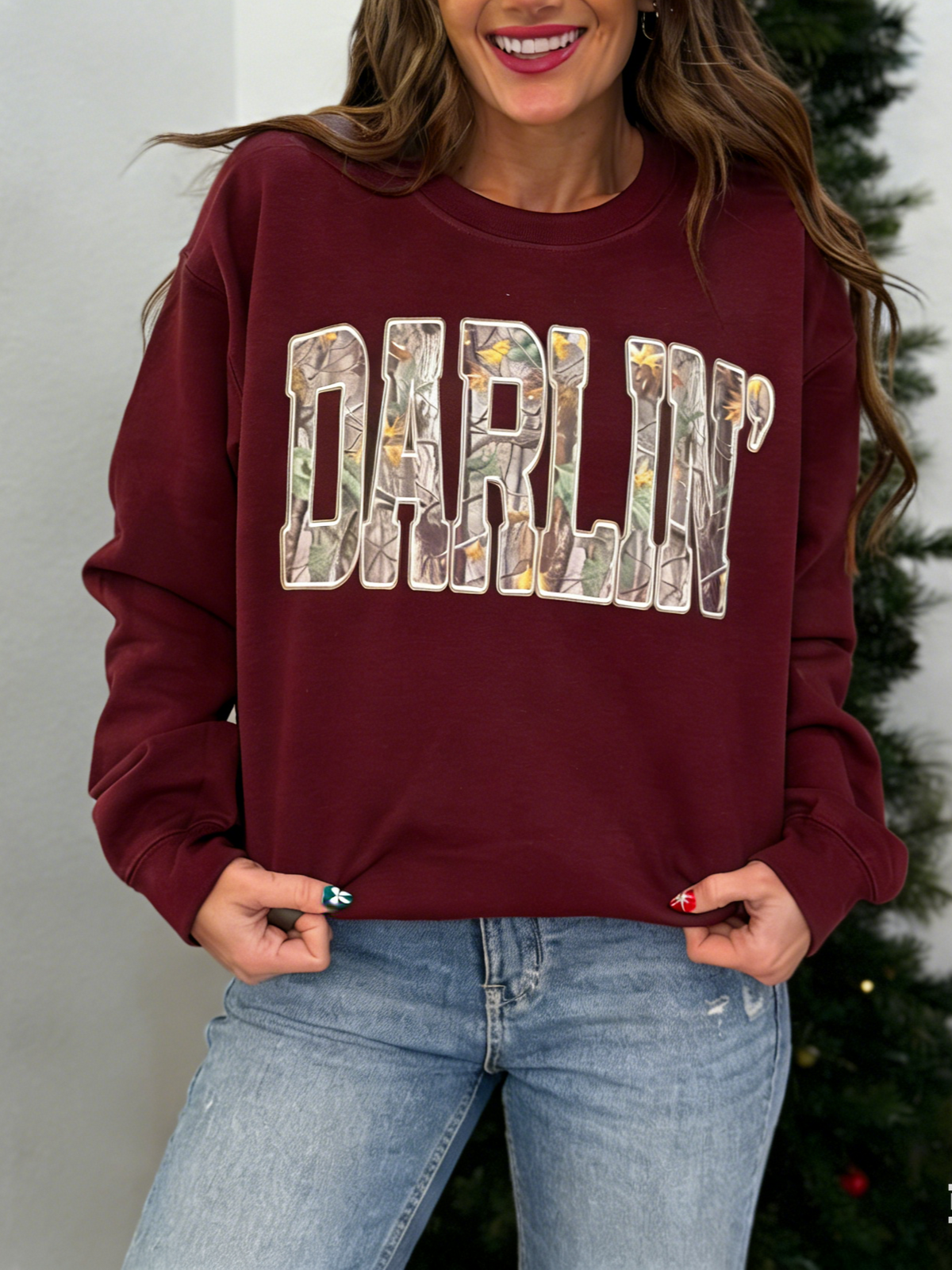 Women's Darlin Camouflage Print Sweatshirt