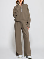 Women's Oversized Half Zip 2 Piece Sweatsuit Set