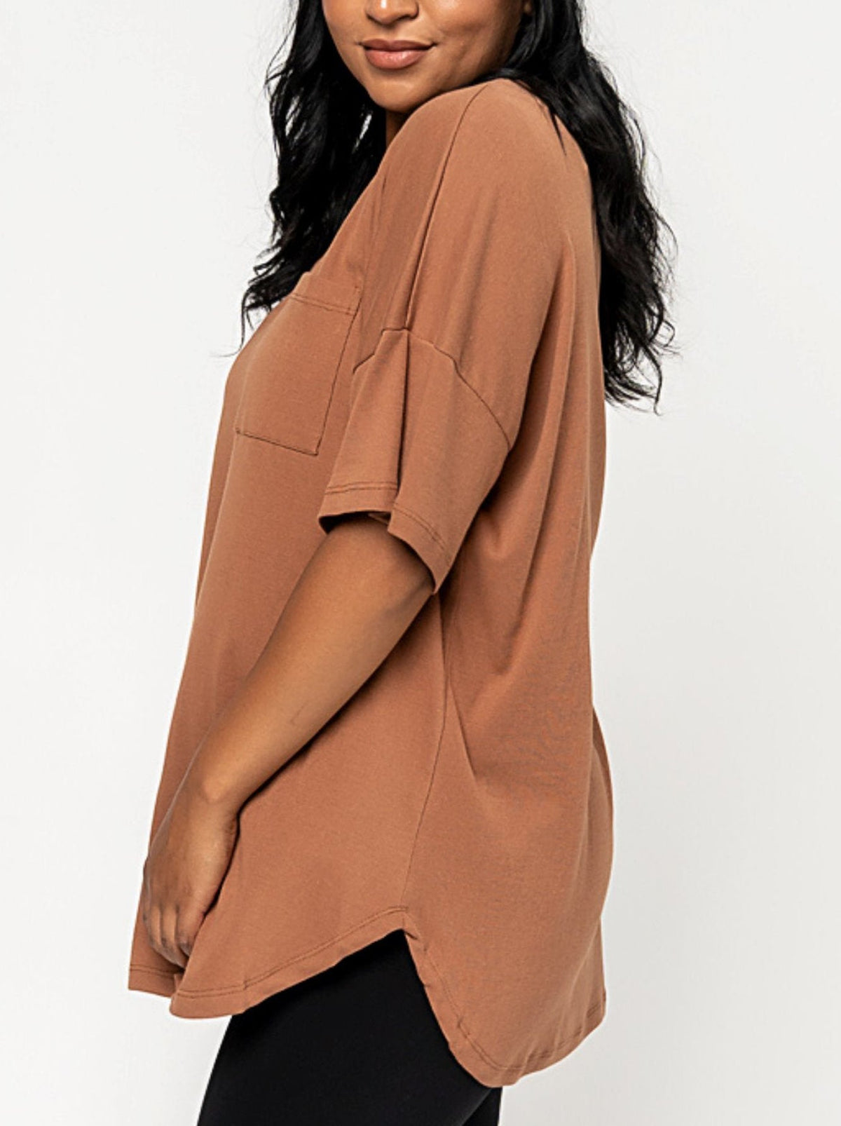 Women's Oversized V-Neck Pocket Tee