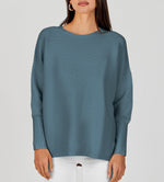 Women's Long Batwing Sleeve Ribbed Knit Sweater