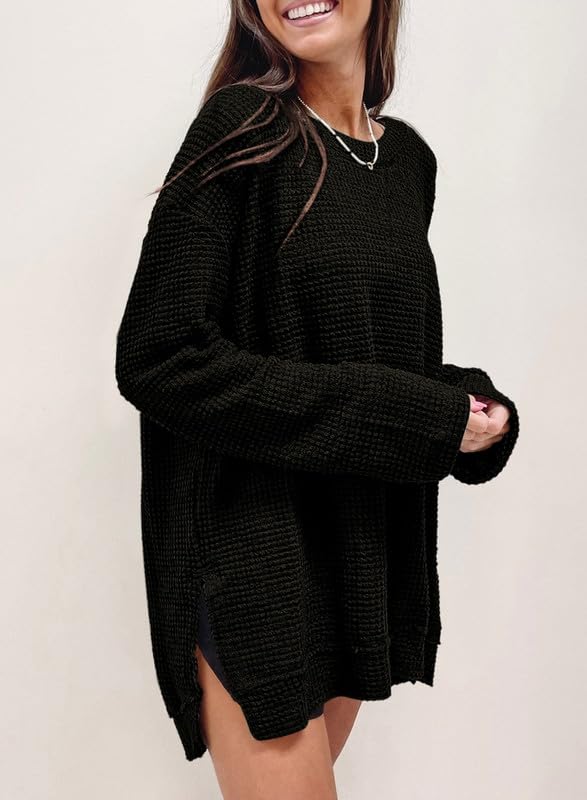 Women's Oversized Waffle Knit Top