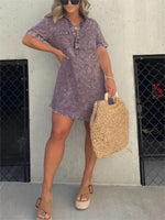 New Women's Washed Shirt Dress