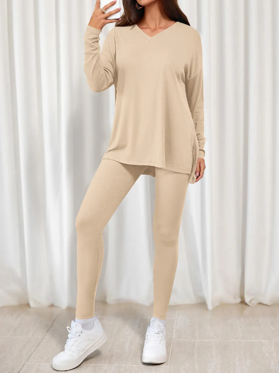 Women's Casual V-neck Oversized Matching Set
