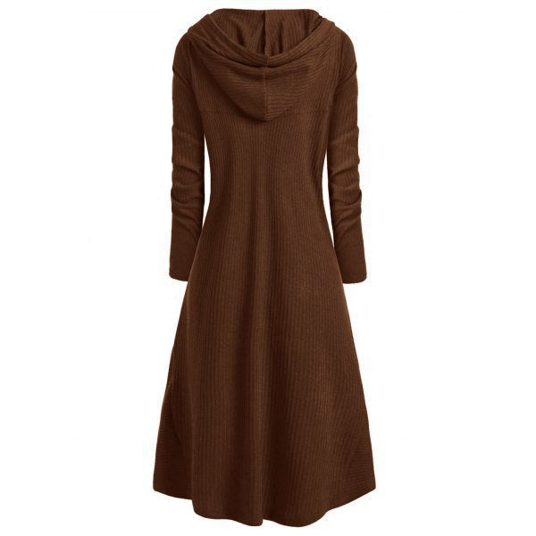 Hooded High Low Drop Shoulder Longline Sweater