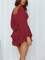 Long Sleeves Ruffle Layer Romper