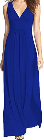 Sleeveless Deep V Neck Loose Casual Dress
