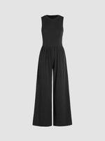 Women's Solid Sleeveless Wide Leg Jumpsuit