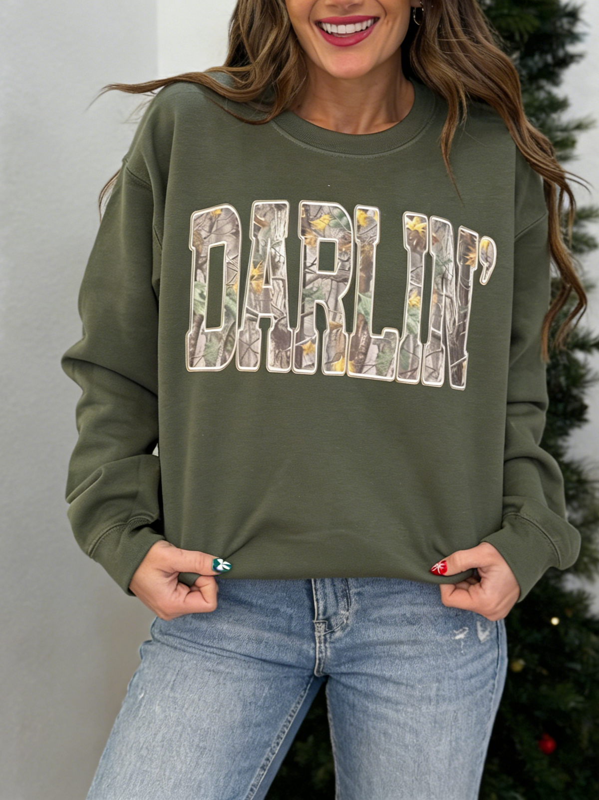 Women's Darlin Camouflage Print Sweatshirt