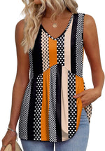 Women's V Neck Printed Tank Top