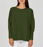 Women's Long Batwing Sleeve Ribbed Knit Sweater