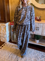 Women's Cozy Leopard Print Two - Piece Set