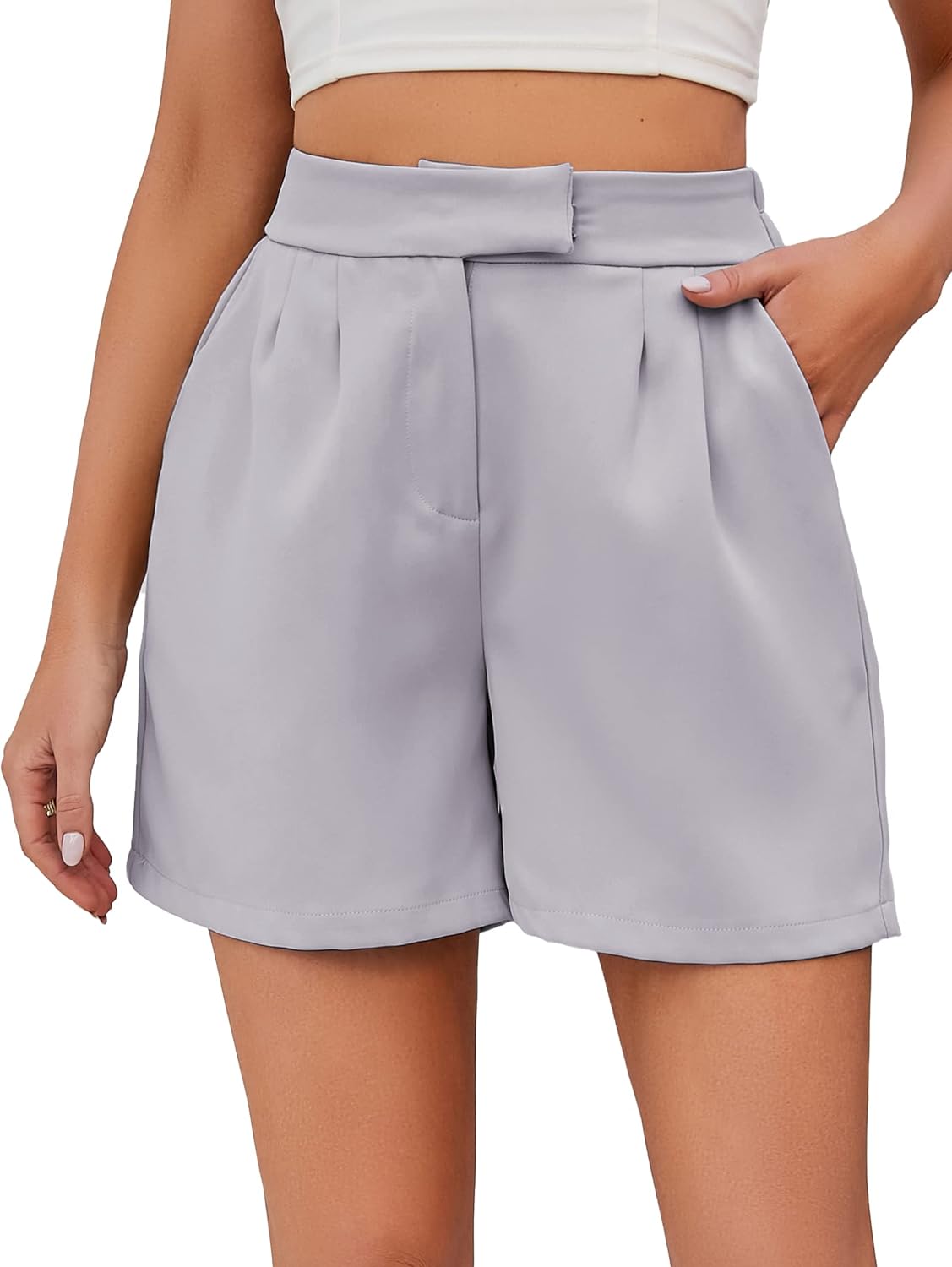 Women's Summer Casual Side Pockets High Waist Shorts