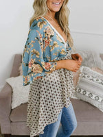 Summer Floral Kimono Ruffle Sleeve Tie Cardigans