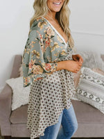 Summer Floral Kimono Ruffle Sleeve Tie Cardigans