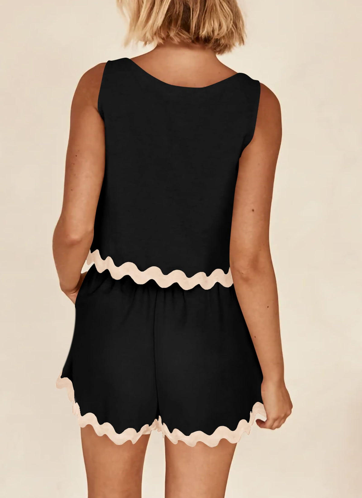 Women's Casual Vest High Waisted Shorts Set