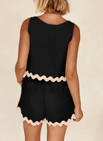 Women's Casual Vest High Waisted Shorts Set