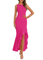 Women's Summer Ruffle Mermaid Cocktail Maxi Dress