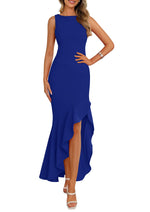 Women's Summer Ruffle Mermaid Cocktail Maxi Dress