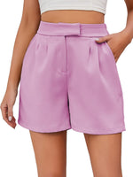 Women's Summer Casual Side Pockets High Waist Shorts