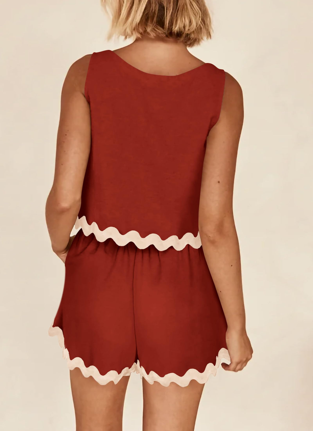 Women's Casual Vest High Waisted Shorts Set