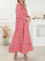 Women's Puff Sleeve Smocked Ruffle Boho Maxi Dress
