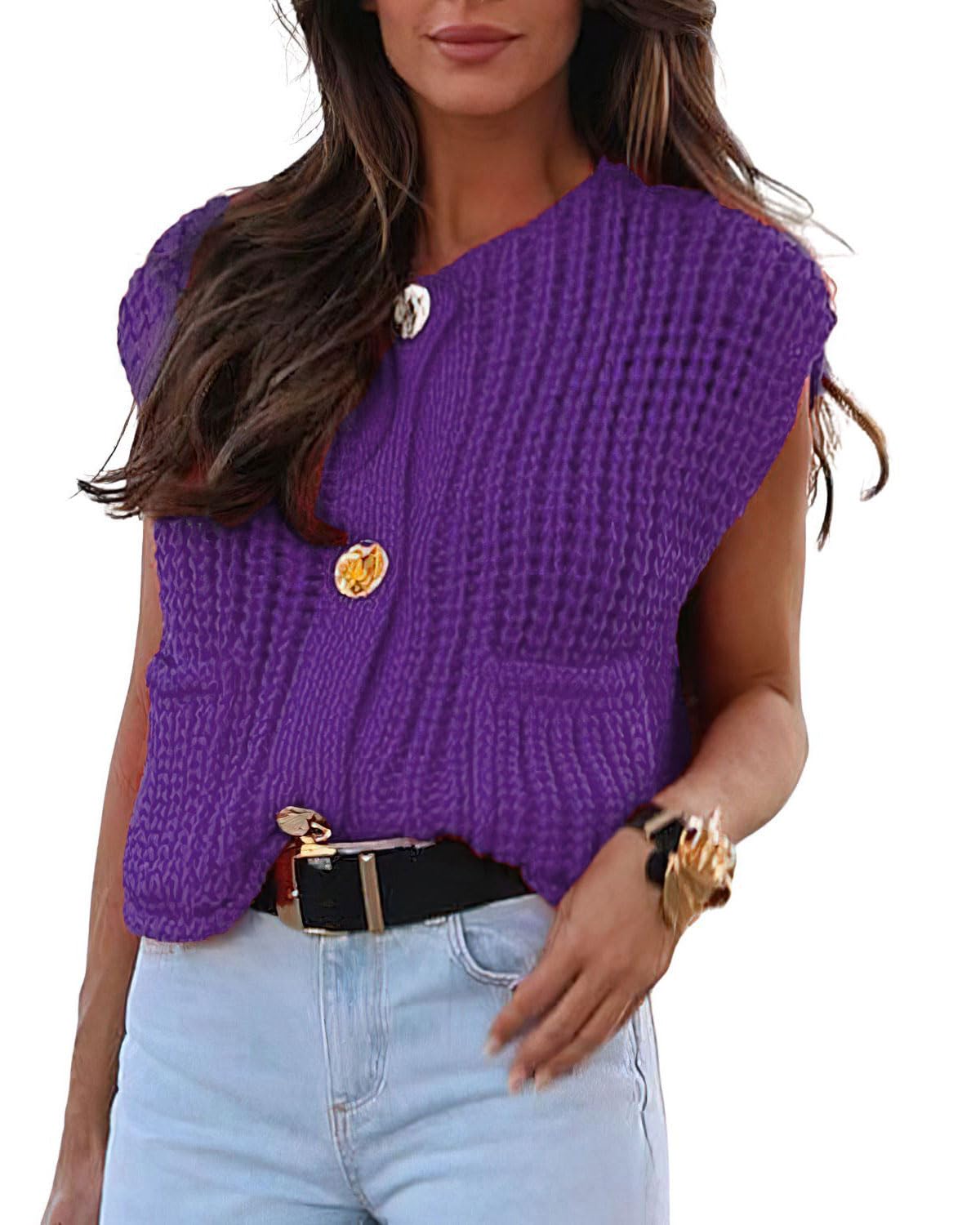 Women's Crochet Knit Sweater Vest