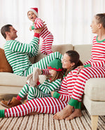 Red & Green Stripe Family Pajamas 2-piece Set