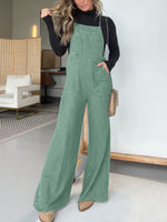 Women's Denim Wide Leg Overalls Jumpsuits